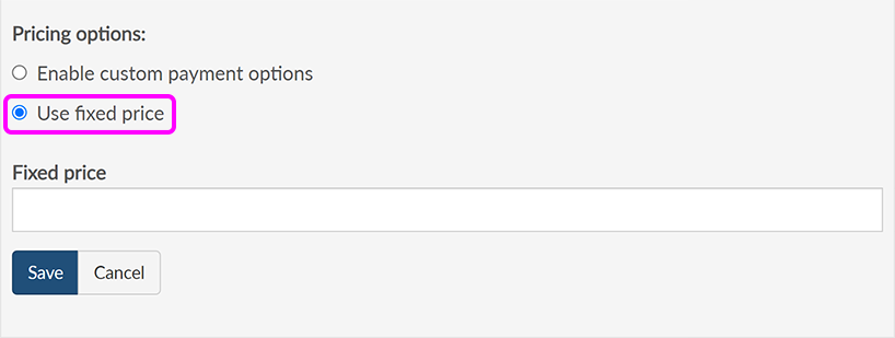 ''Fixed price' payment options'